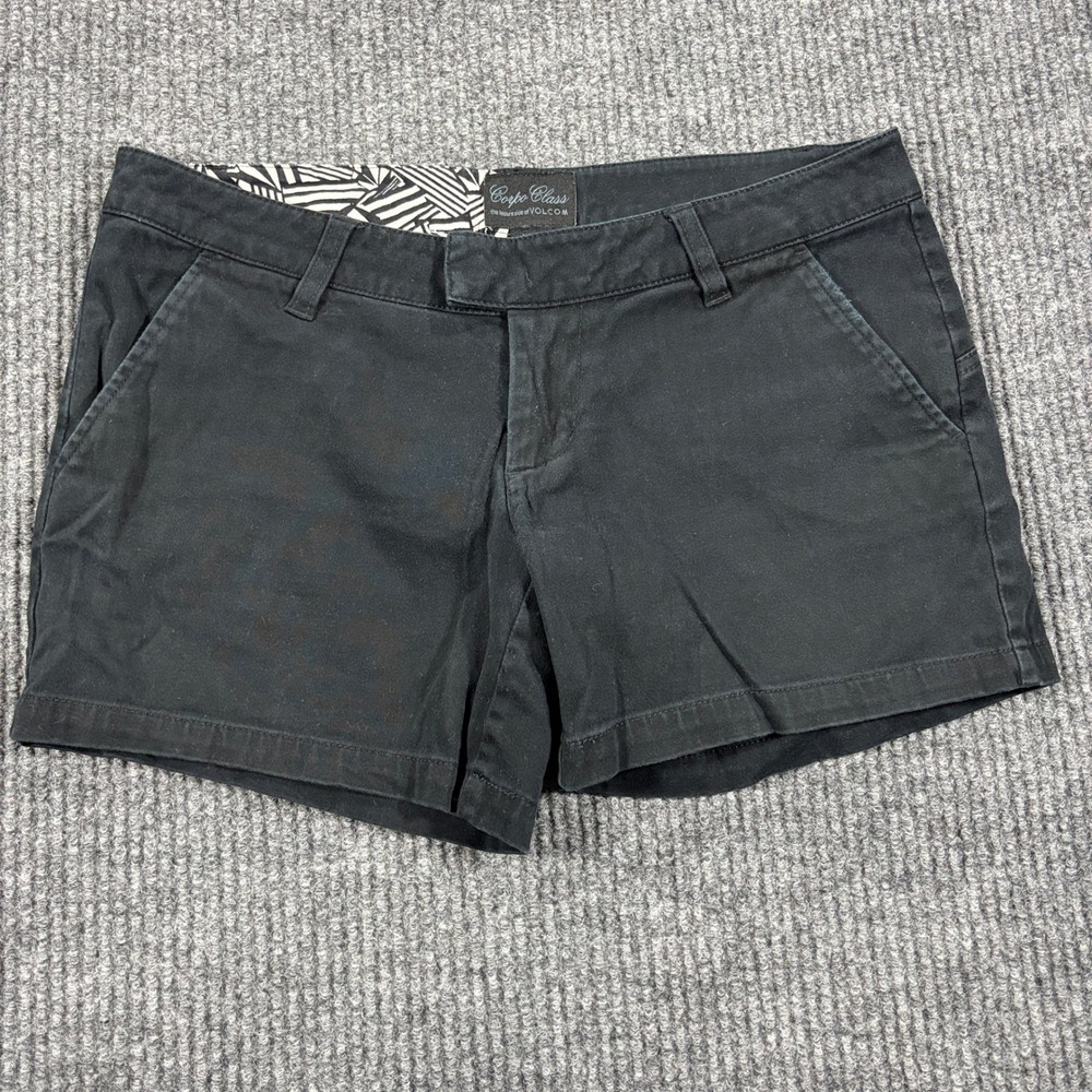 Volcom Corpo Class Chino Shorts Womens Size 3 / 26 Black Stretch Casual Skate